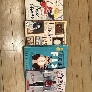 set of 4 books paper chains, braced, the doughnut fix, and under the egg